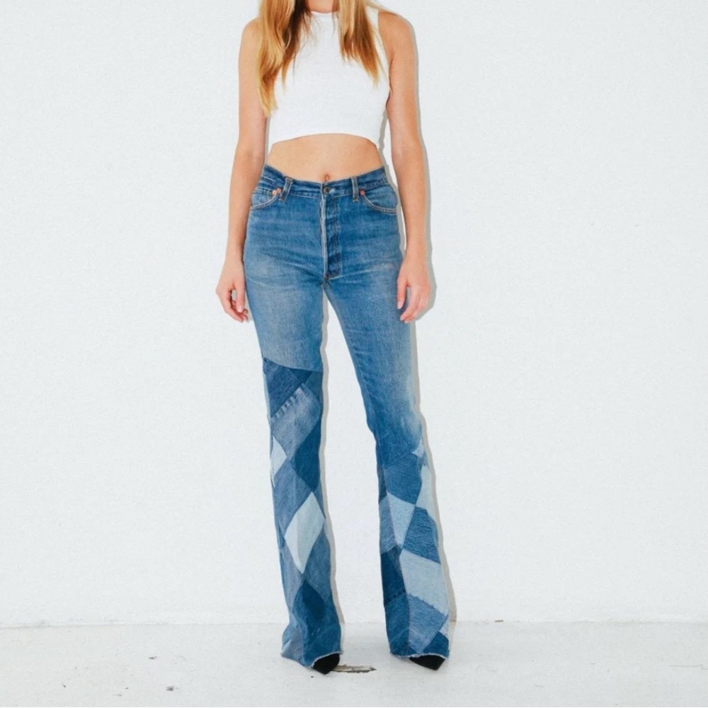 Breyer & Eliot size 26 jeans * super unique repurposed vintage Levi’s.